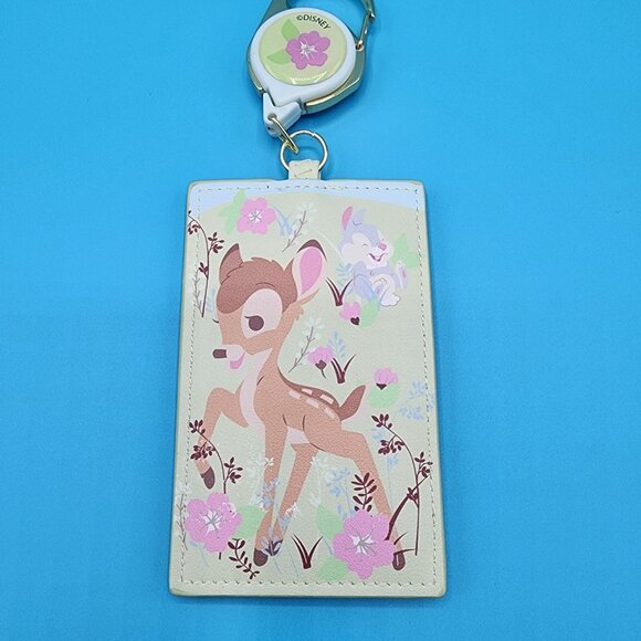 Loungefly Disney Bambi Thumper Floral Spring Retractable Lanyard ID Holder NEW - Picture 11 of 12